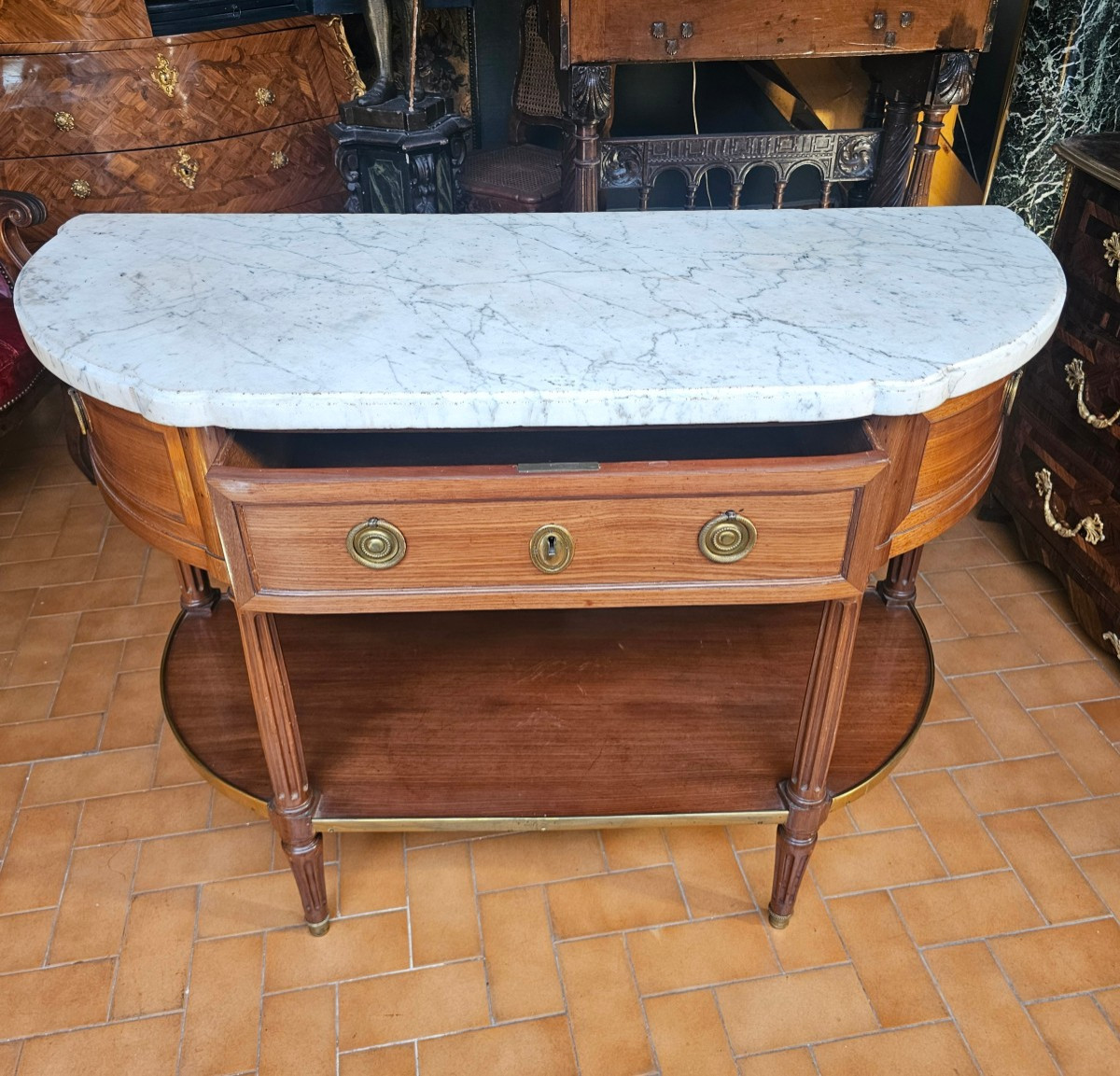 Louis XVI Period Console Serving Trolley-photo-3