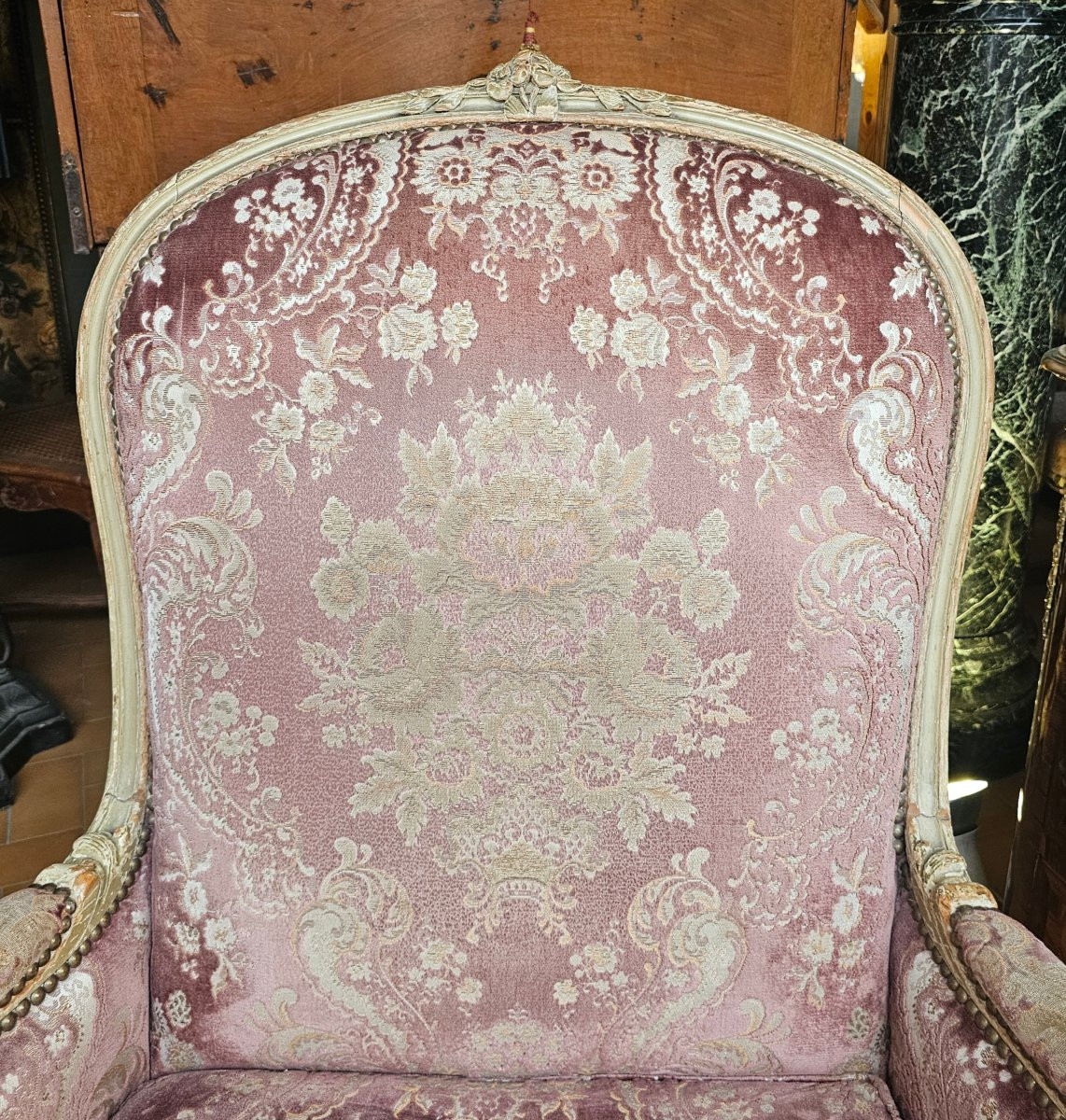 Paire de Bergères à Dossiers à la Reine Style Louis XV-photo-2