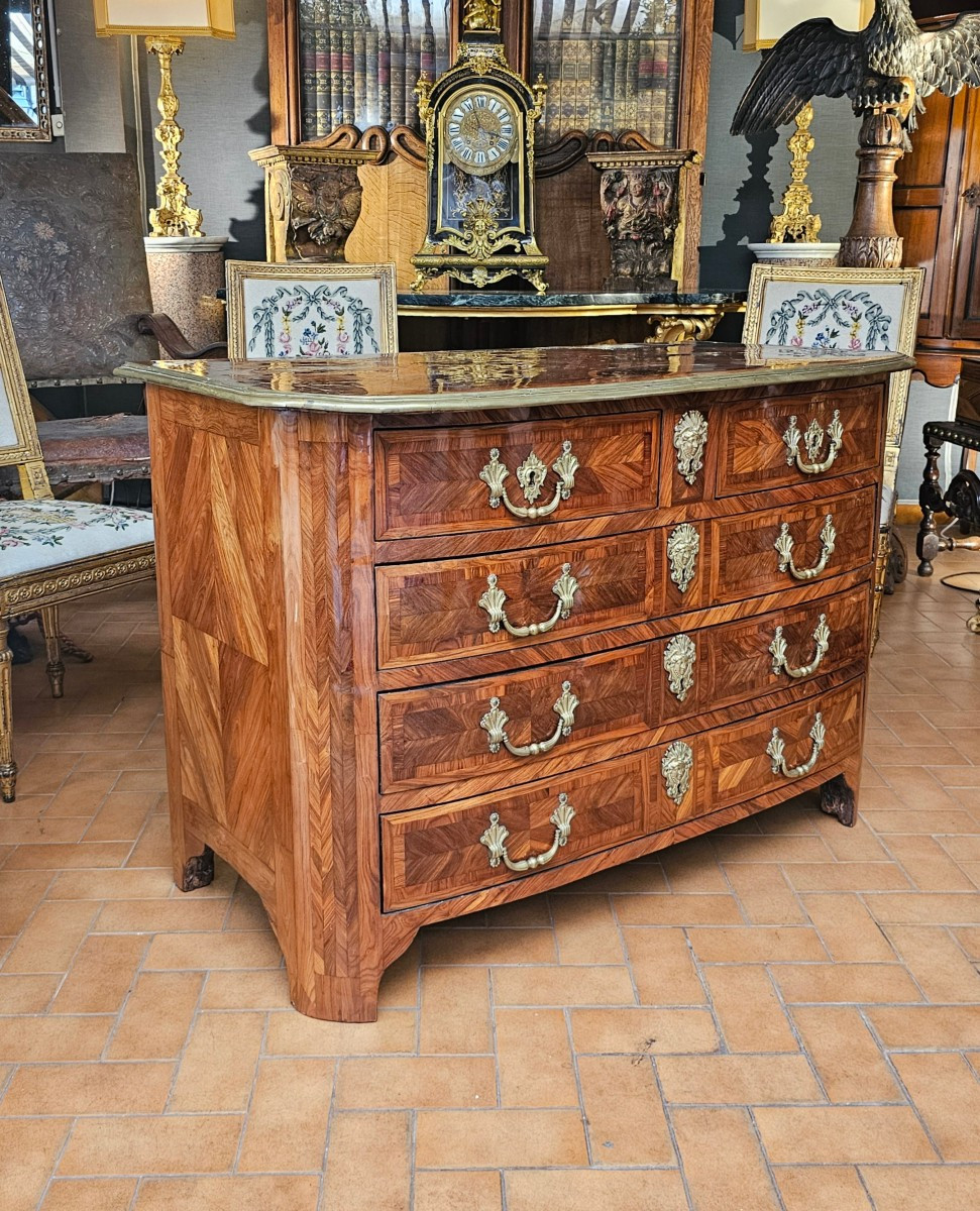 Louis XIV Period Curved Chest Of Drawers-photo-2