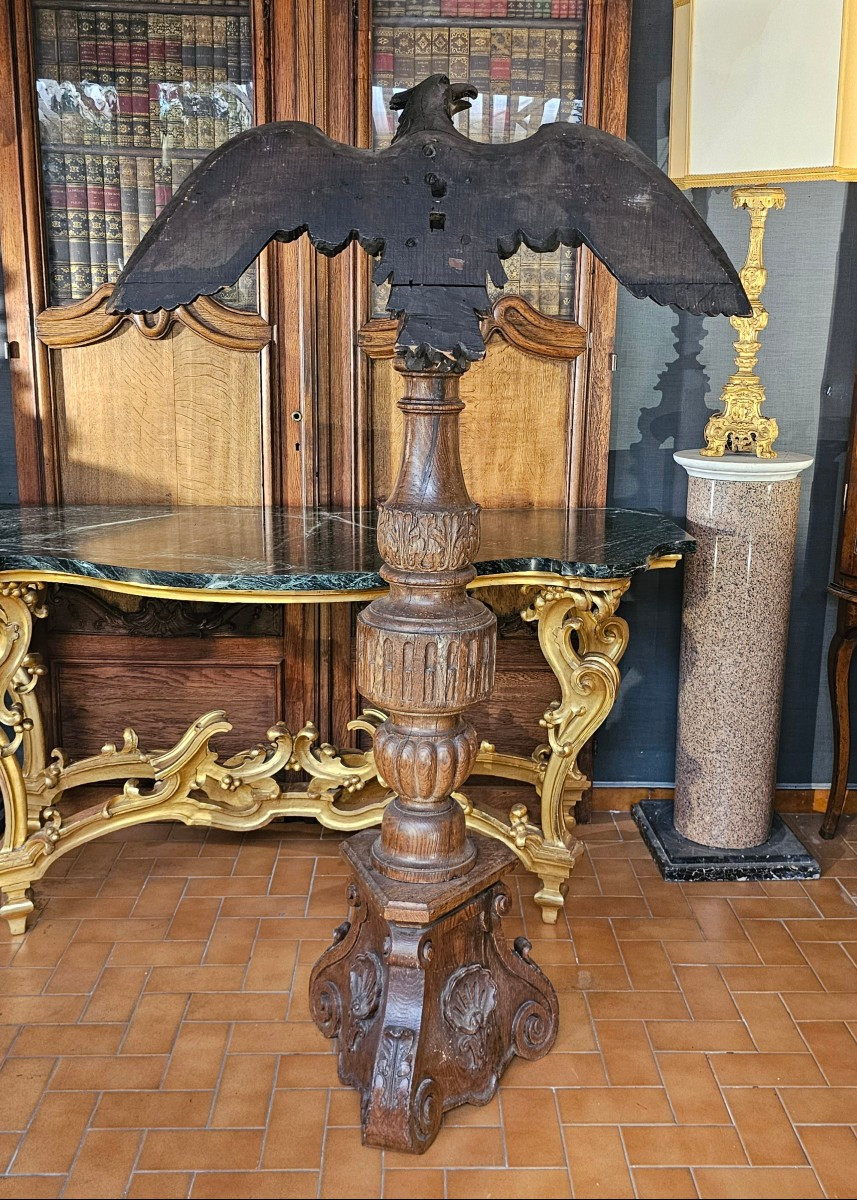 Lutrin Sculpté d'un Aigle du XVIIème siècle-photo-4