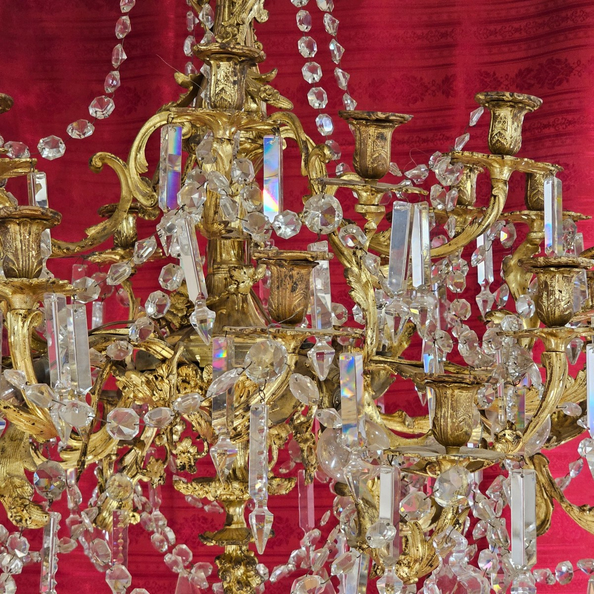 Important Lustre en Bronze de Style Louis XV-photo-3