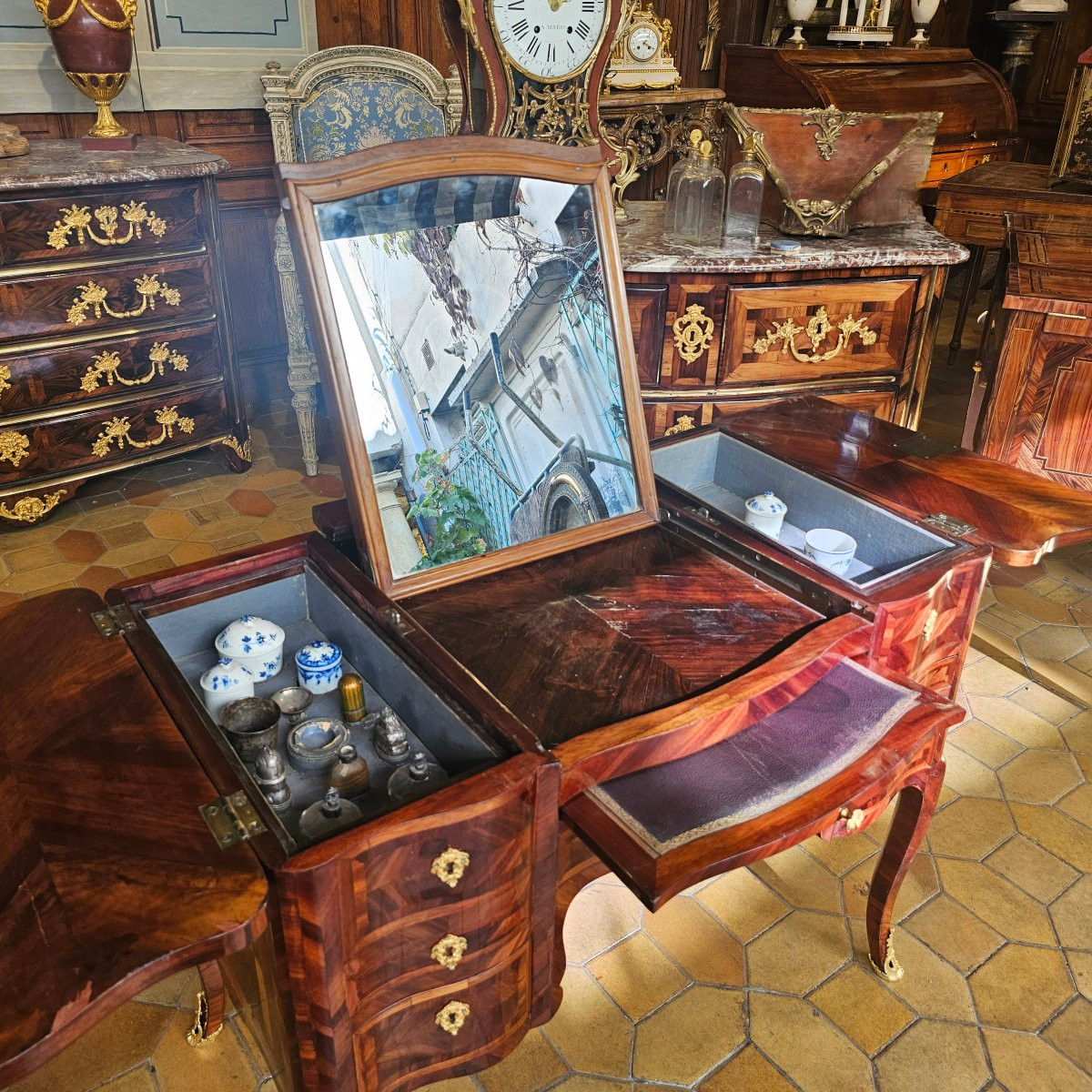 Coiffeuse en Palissandre Epoque Louis XV-photo-1
