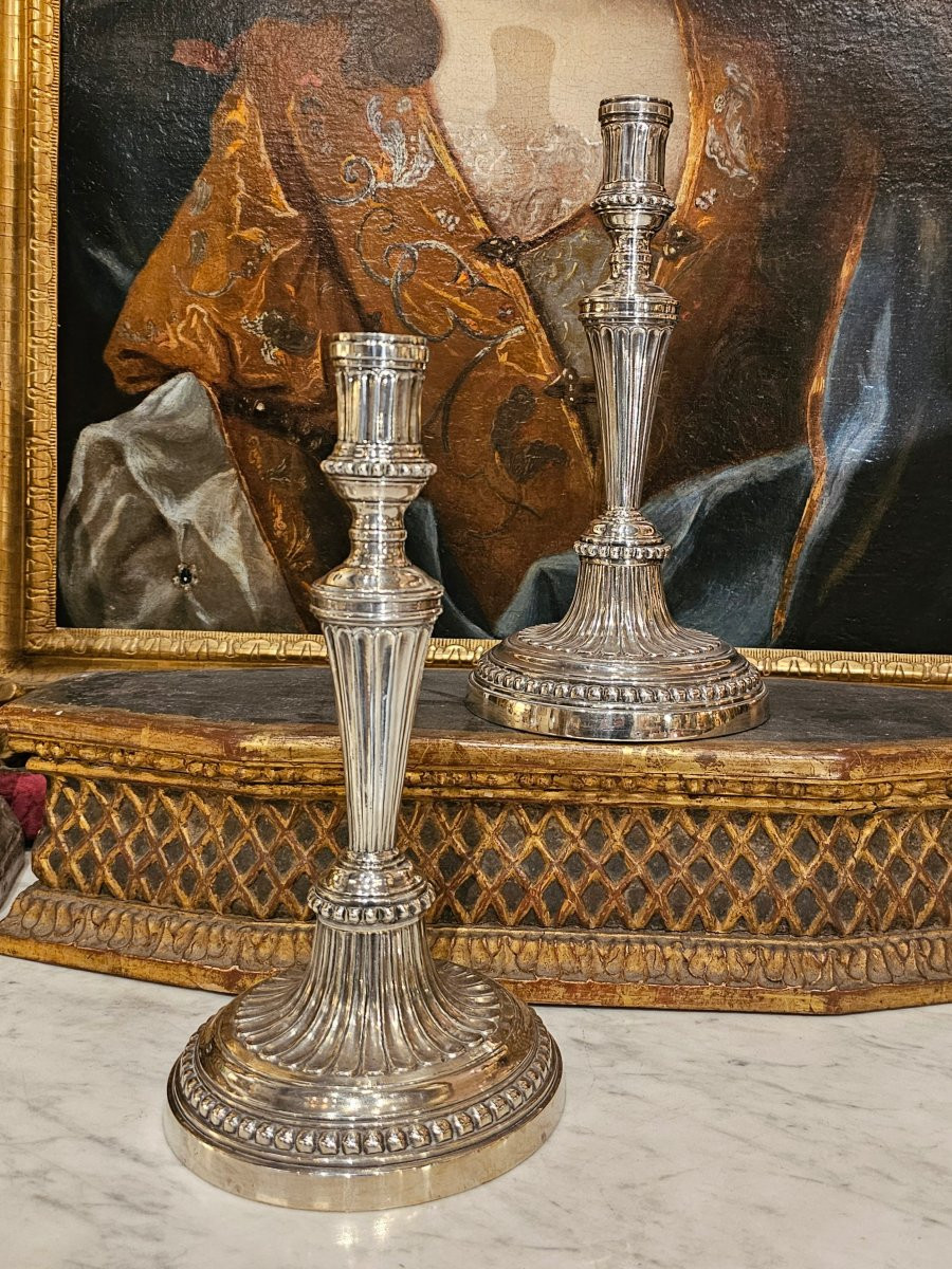 Pair Of Louis XVI Period Candlesticks-photo-1