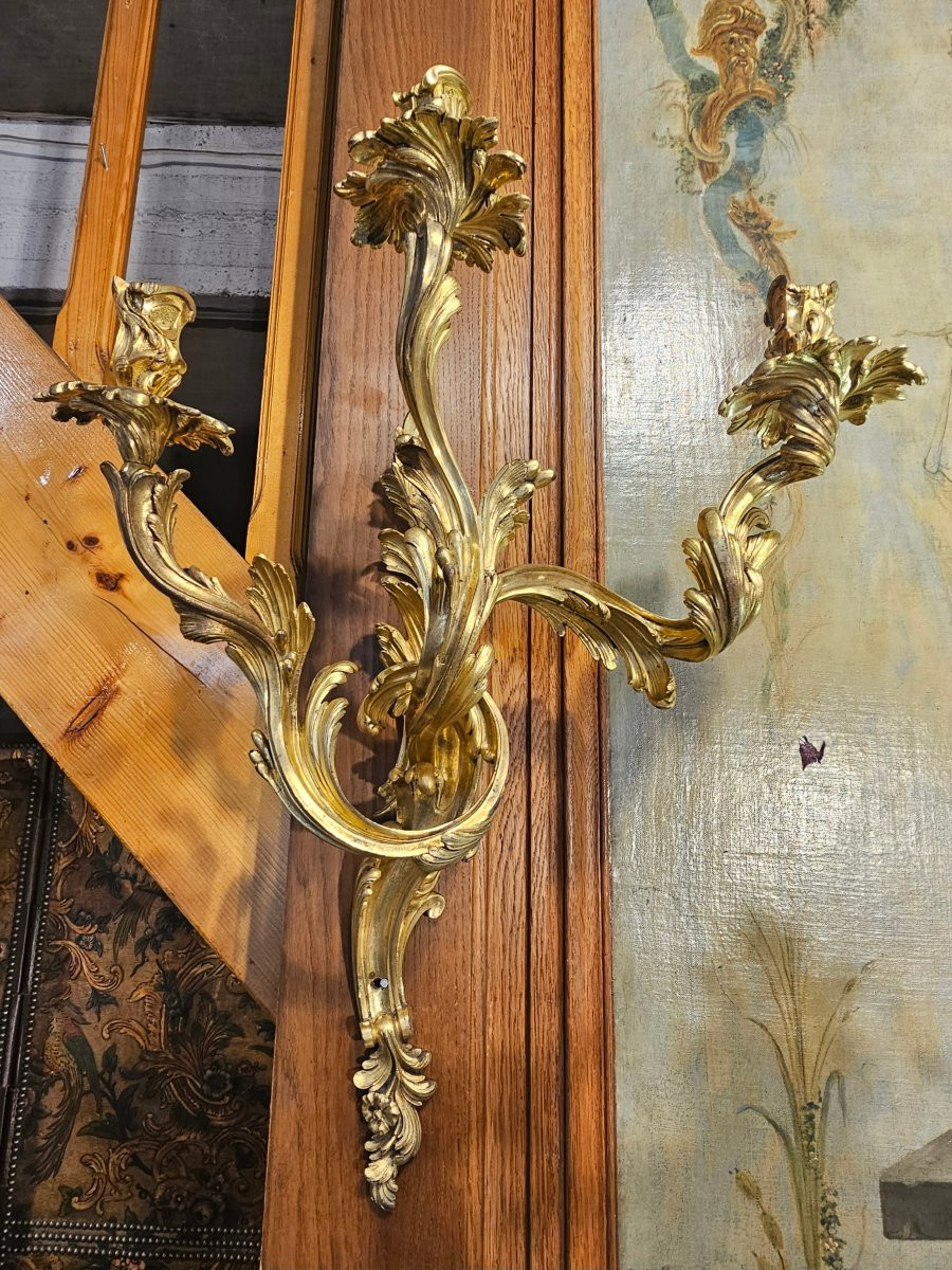 Pair Of Large Napoleon III Period Wall Lights-photo-2