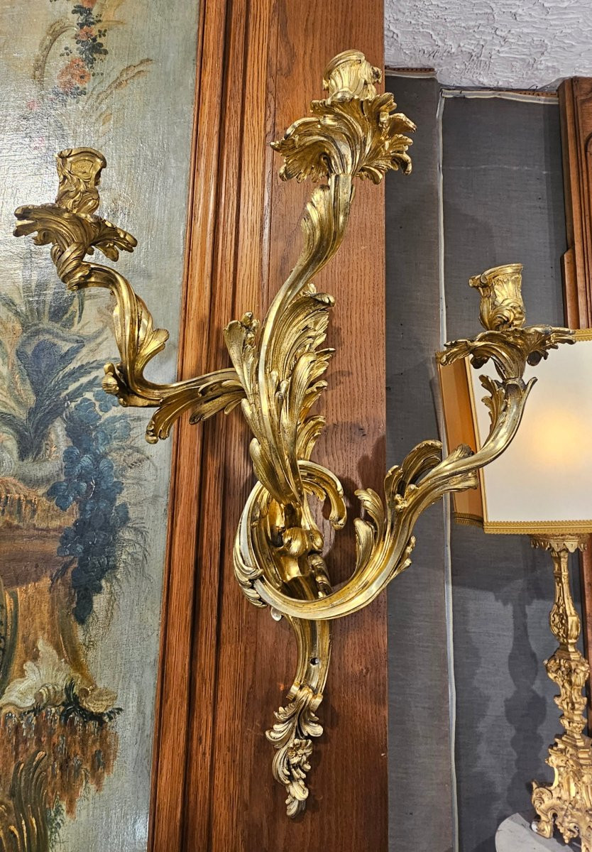 Pair Of Large Napoleon III Period Wall Lights-photo-3