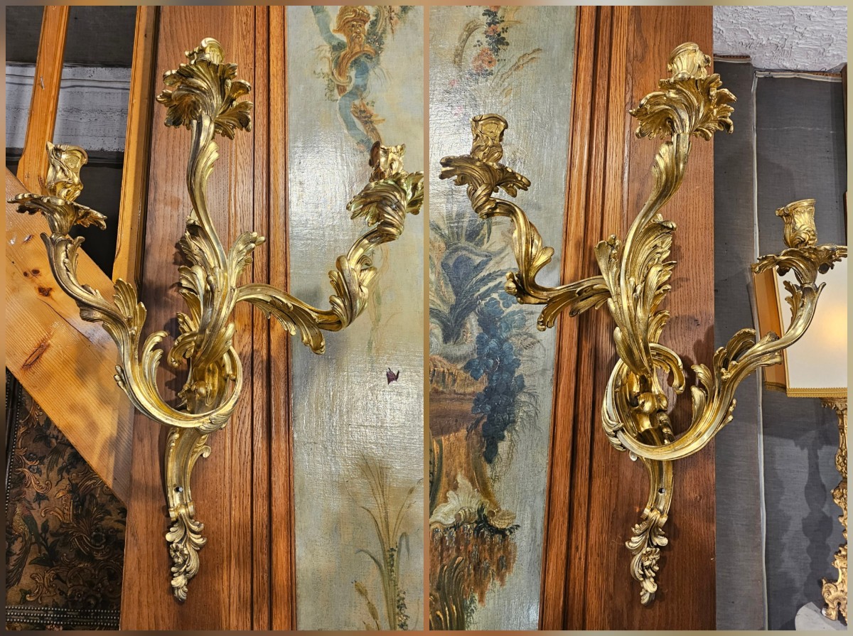 Pair Of Large Napoleon III Period Wall Lights