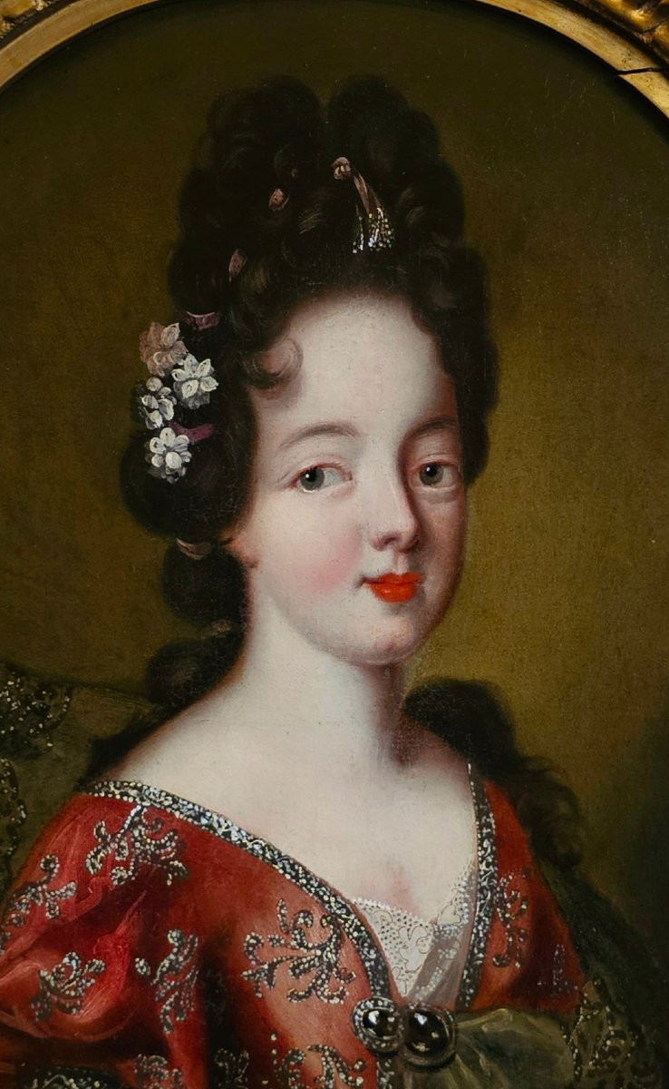 Portrait de Dame de Qualité Epoque Louis XIV-photo-2