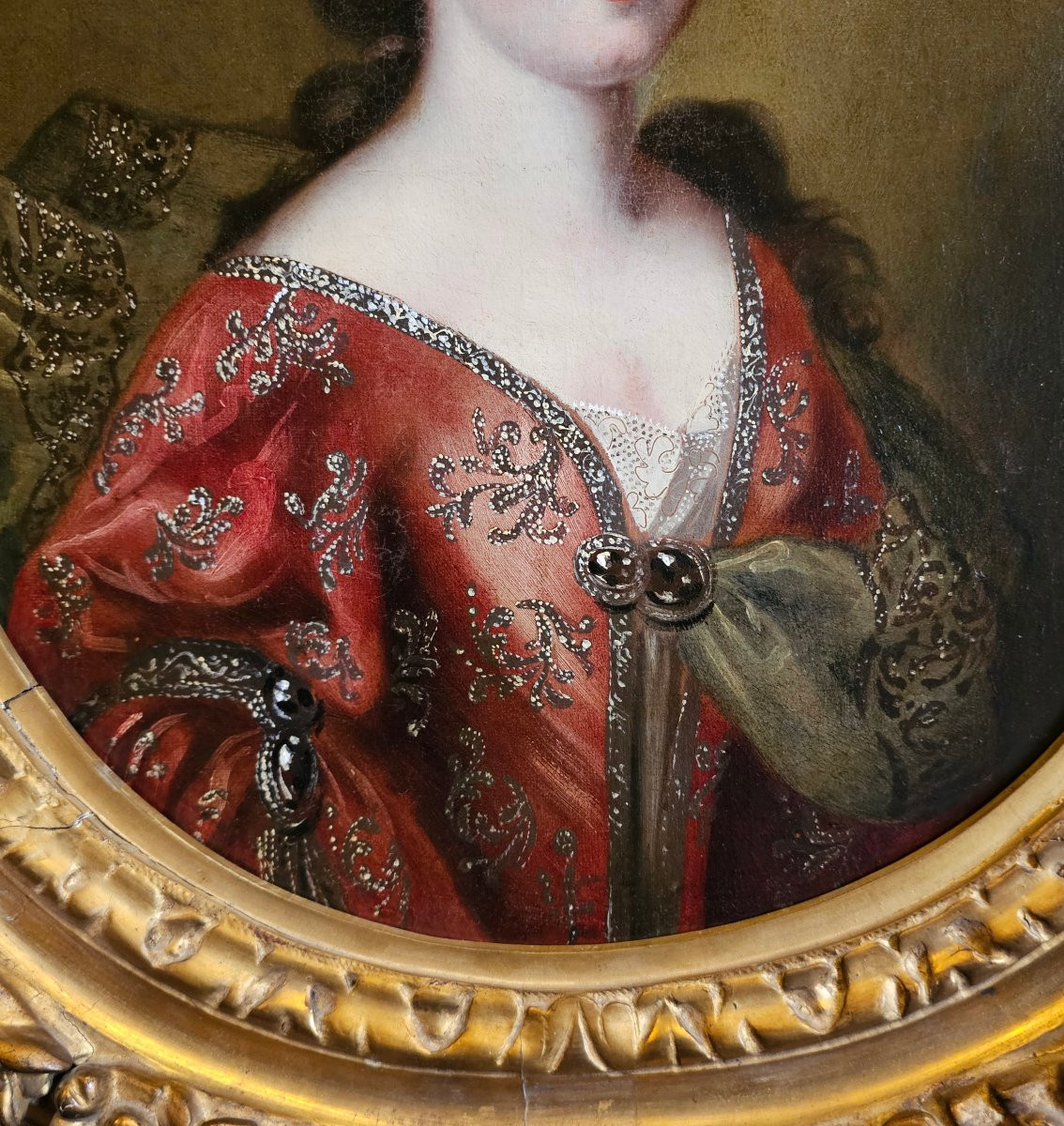 Portrait de Dame de Qualité Epoque Louis XIV-photo-3