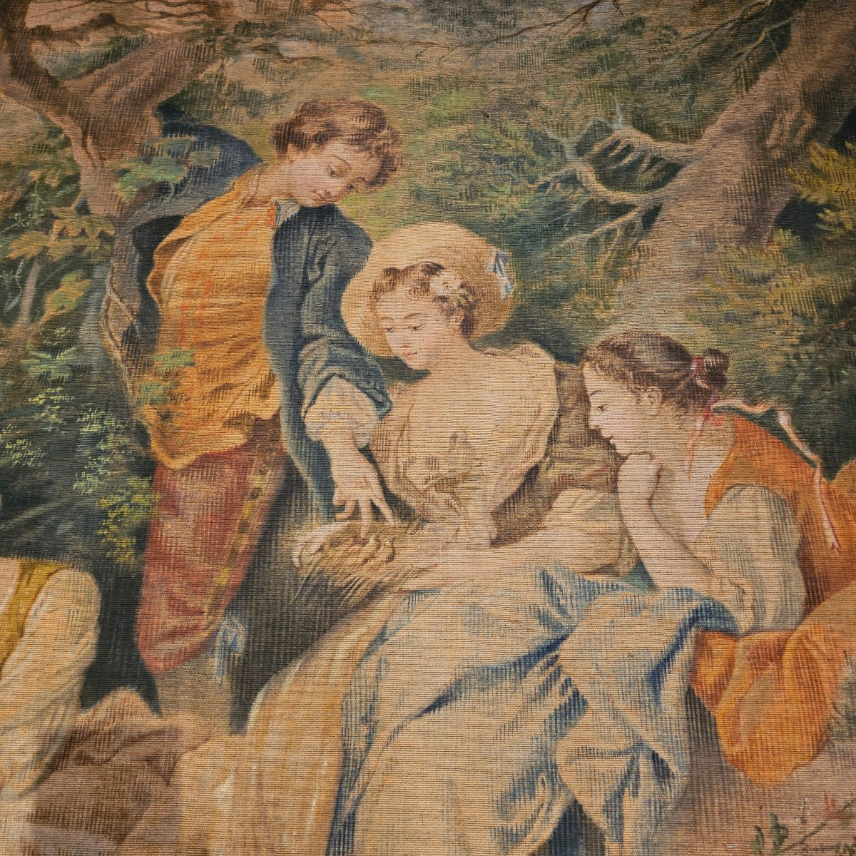 Grande Toile Peinte du XIXème siècle-photo-2