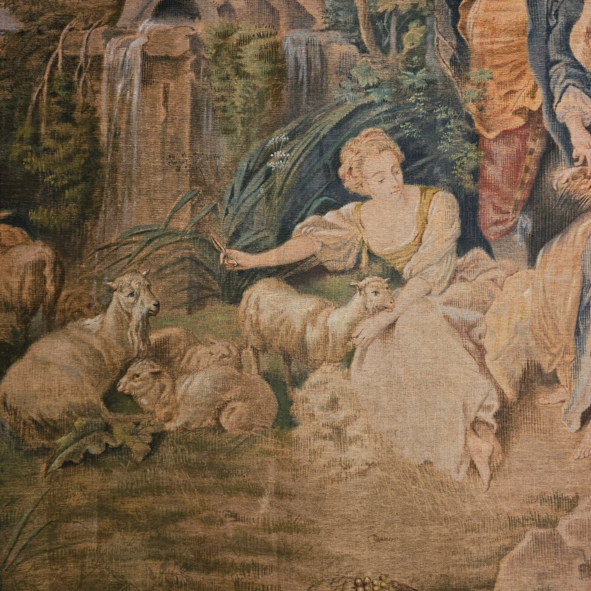 Grande Toile Peinte du XIXème siècle-photo-4