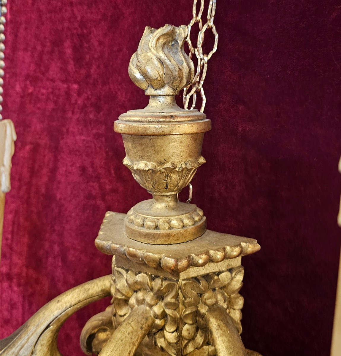 Pair Of Large Gilded Wooden Wall Sconces No. 1 -photo-1