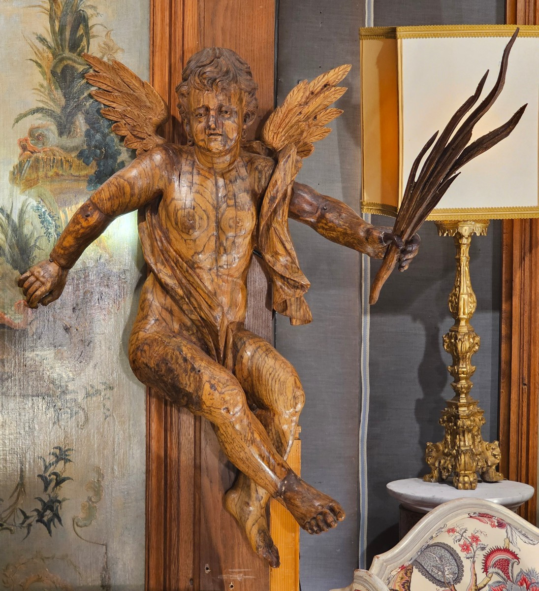 Important Pair Of 17th Century Angels-photo-2