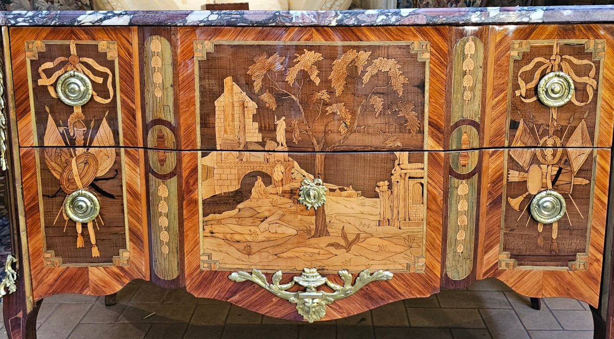 Rare Commode à Ressauts Epoque Transition-photo-3