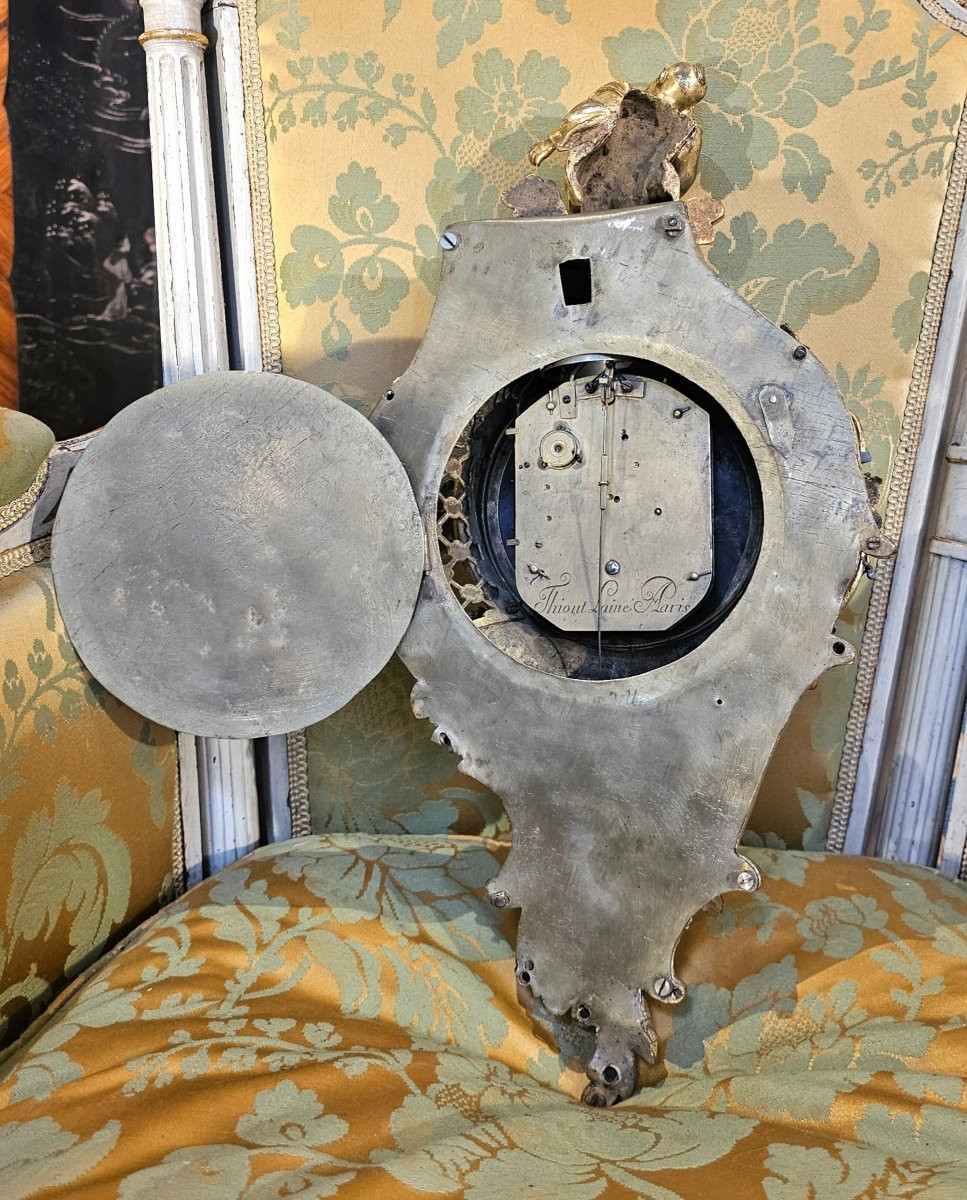 Gilt Bronze Alcove Cartel Clock, Louis XV Period-photo-5