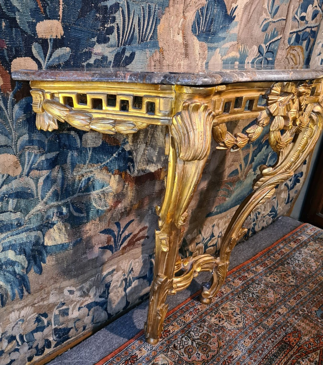Giltwood Console Table, Louis XV Period-photo-4