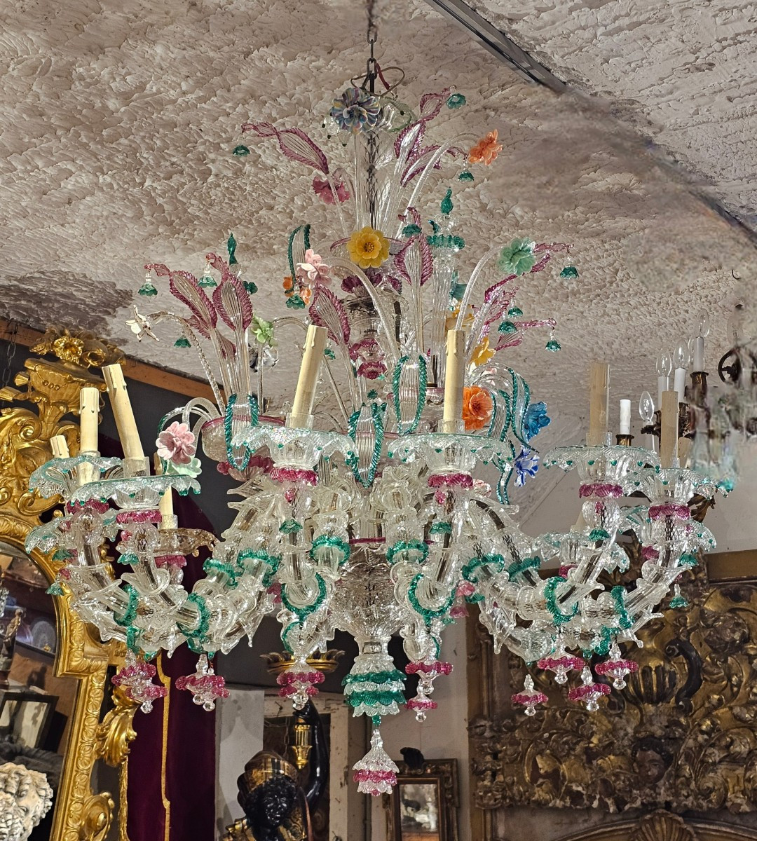 Important Venetian Glass Chandelier Circa 1900