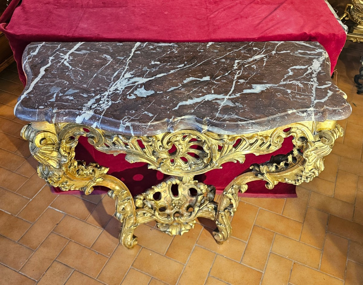 18th Century Gilt Wood Console-photo-3