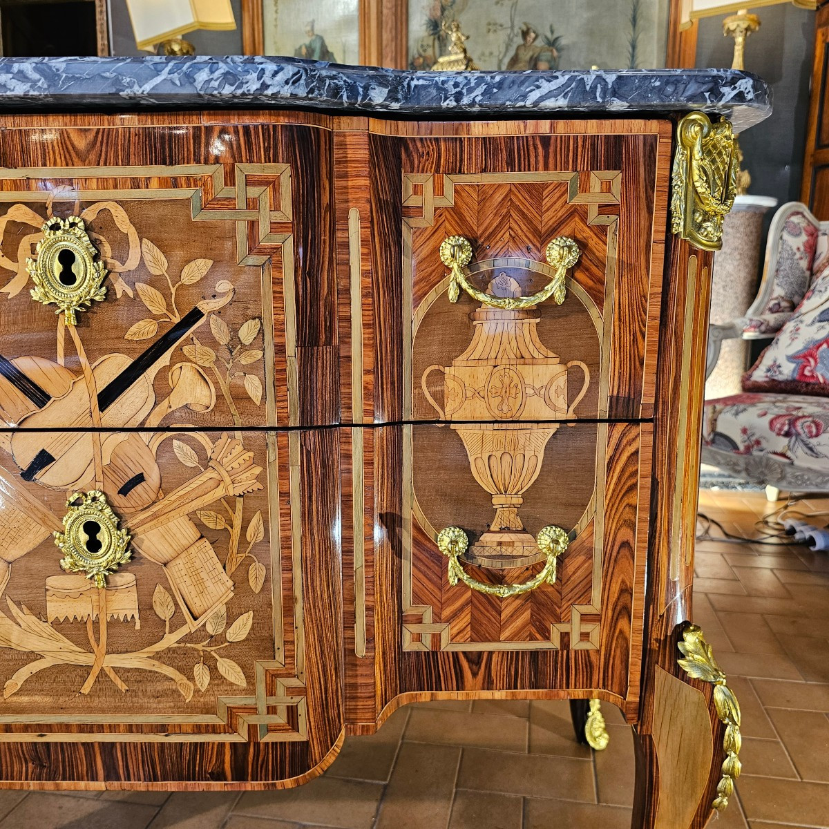 Louis XV-louis XVI Transitional Period Commode With Projecting Top-photo-1