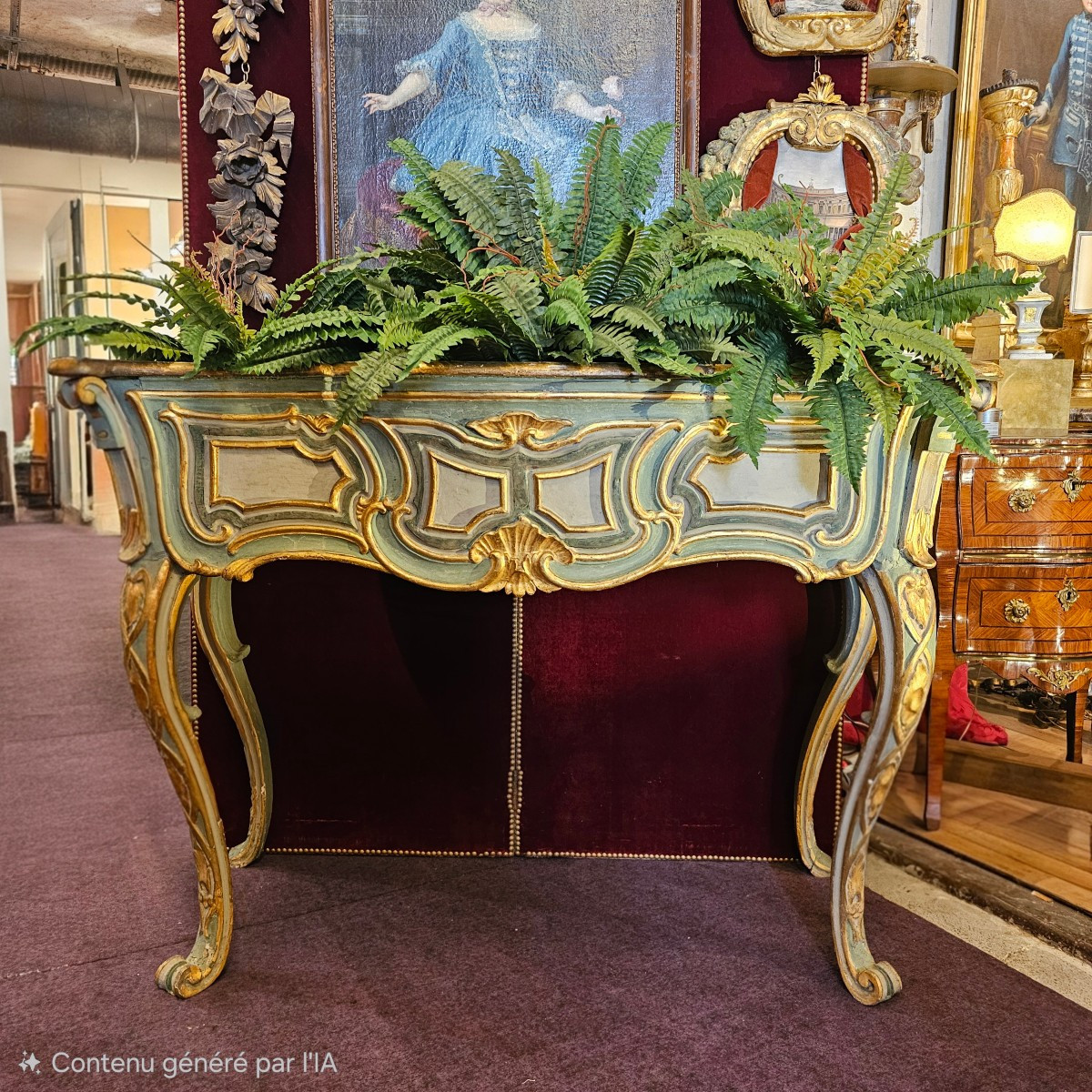 Importante Jardinière en Bois Laqué du XVIIIème Siècle-photo-4