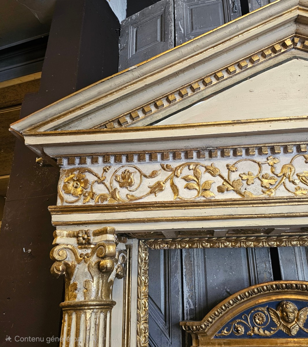 Lacquered And Gilded Wooden Portico, Mid-18th Century-photo-4