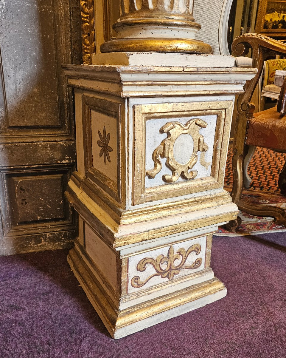 Lacquered And Gilded Wooden Portico, Mid-18th Century-photo-3