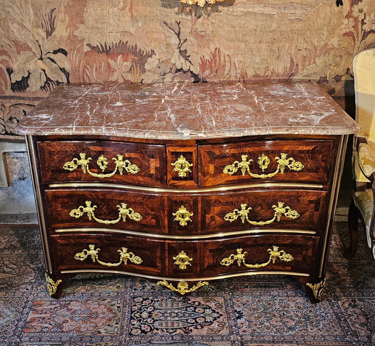 Louis Regency Period Arched Form Chest Of Drawers-photo-2
