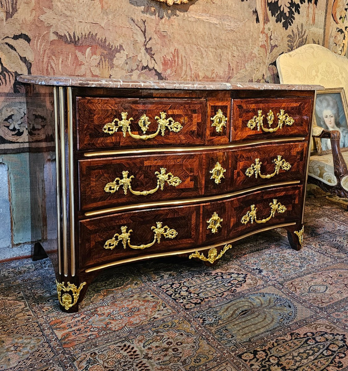 Louis Regency Period Arched Form Chest Of Drawers-photo-3