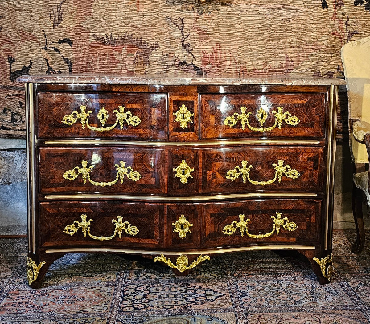 Louis Regency Period Arched Form Chest Of Drawers