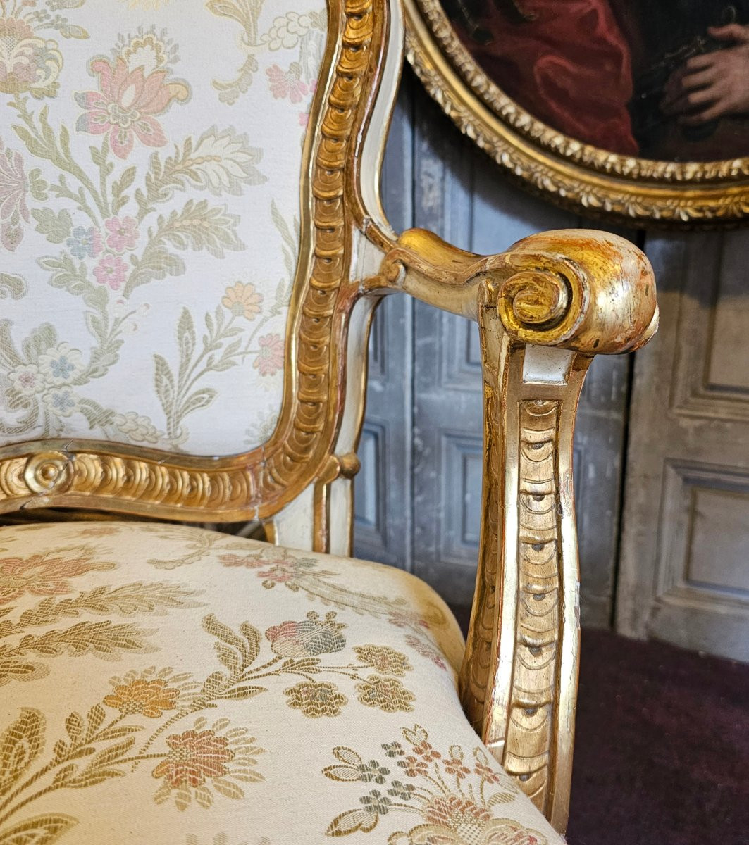 Paire de Fauteuils à Châssis Epoque Louis XV-photo-4