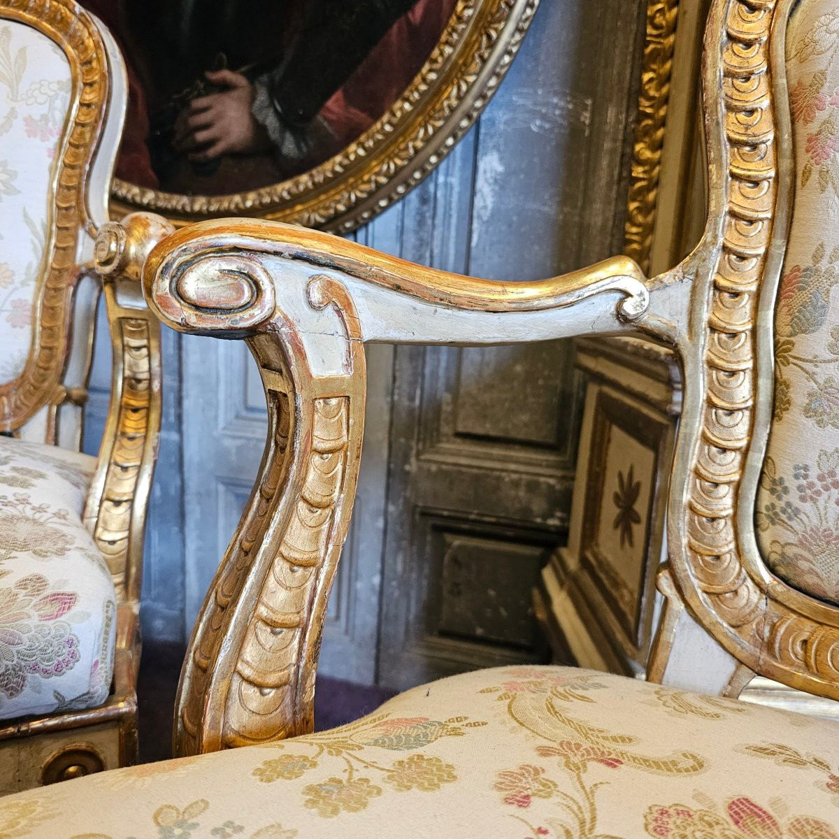 Paire de Fauteuils à Châssis Epoque Louis XV-photo-1
