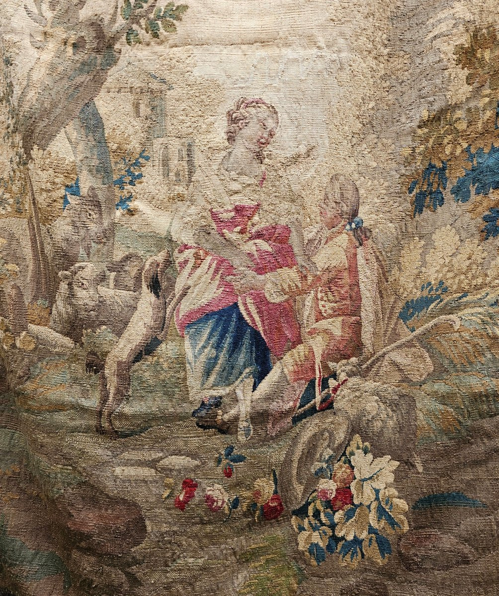 Pair Of Portières Tapestries Louis XV Period-photo-2