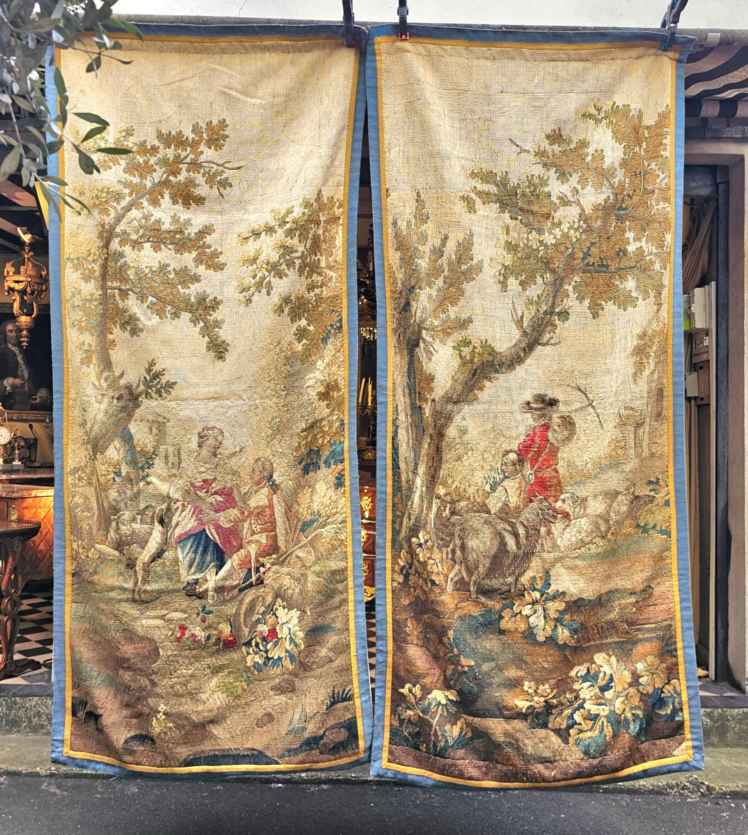 Pair Of Portières Tapestries Louis XV Period