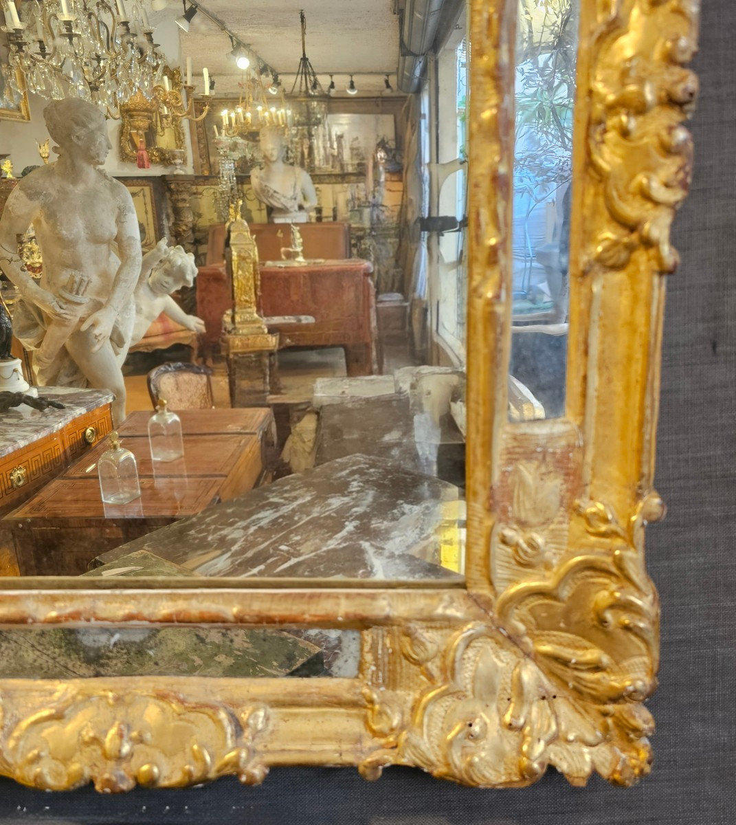 Miroir à Parecloses Epoque Régence-photo-3