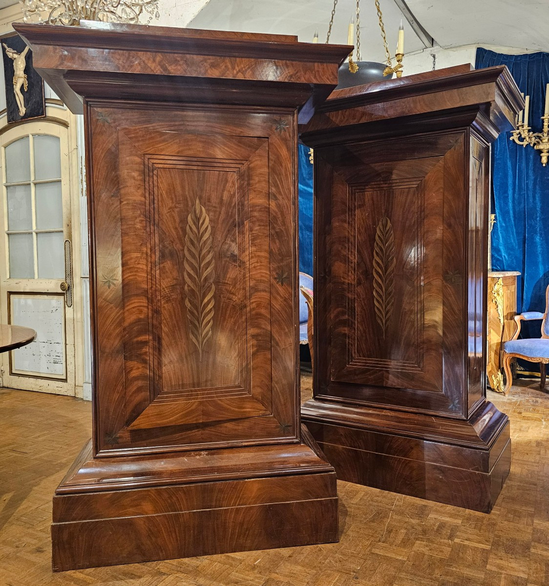 Pair Of Large Sheaths Concealing Cabinets Restoration Period