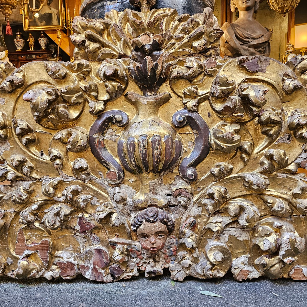 Carved Wood Pediment Louis XIV Period-photo-3