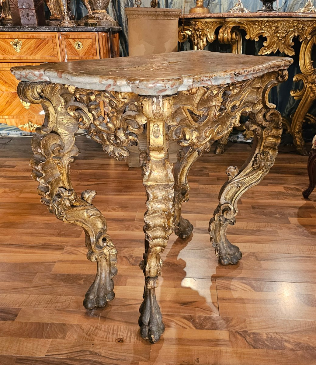 Console en Bois Doré Epoque Louis XV-photo-2