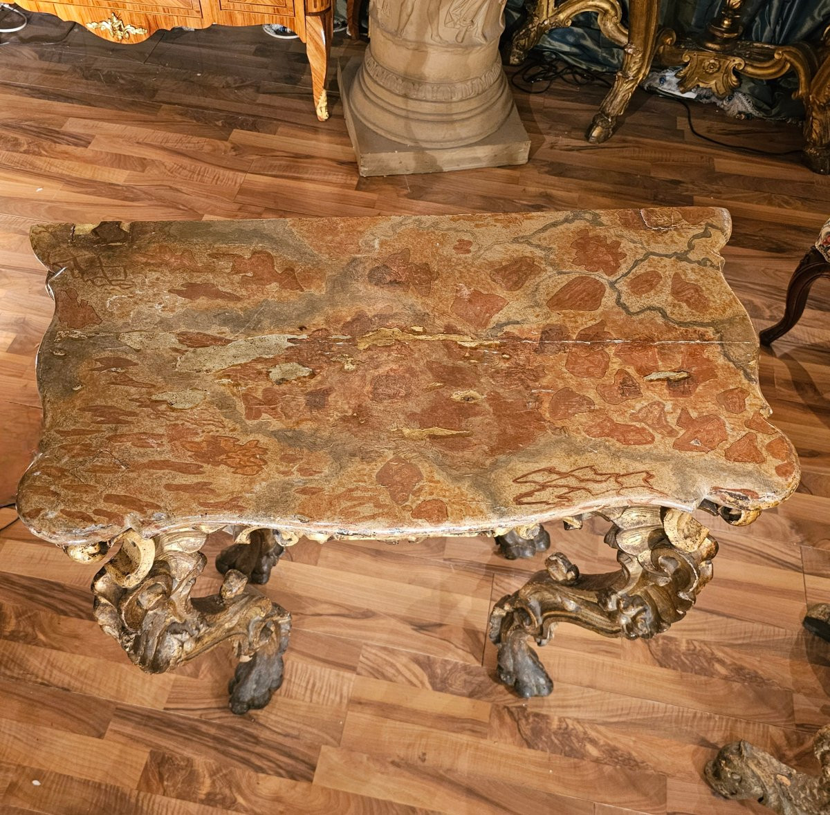 Console en Bois Doré Epoque Louis XV-photo-4
