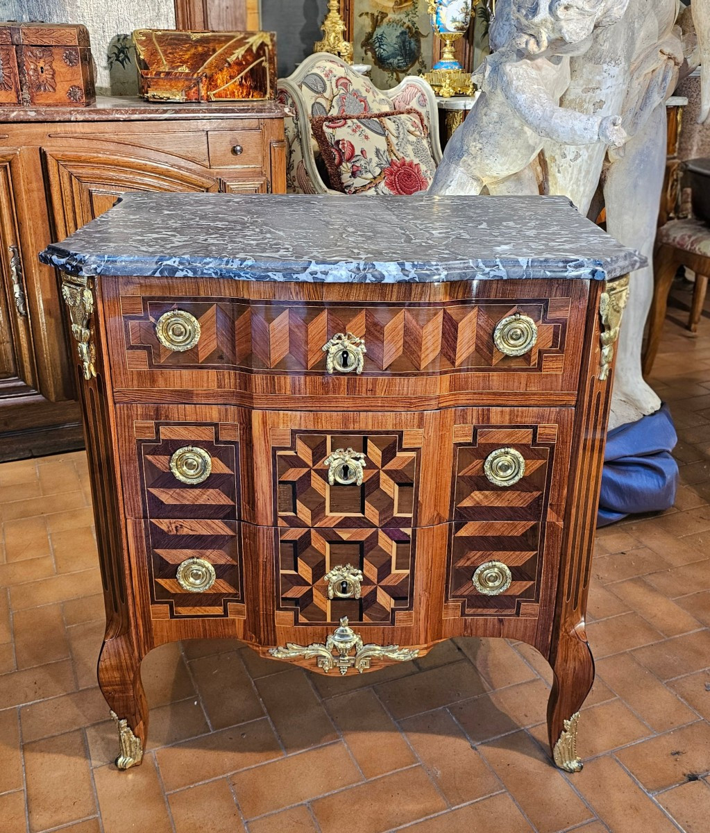 Entre-deux Chest Of Drawers Transitional Louis XV-louisxvi Period-photo-2