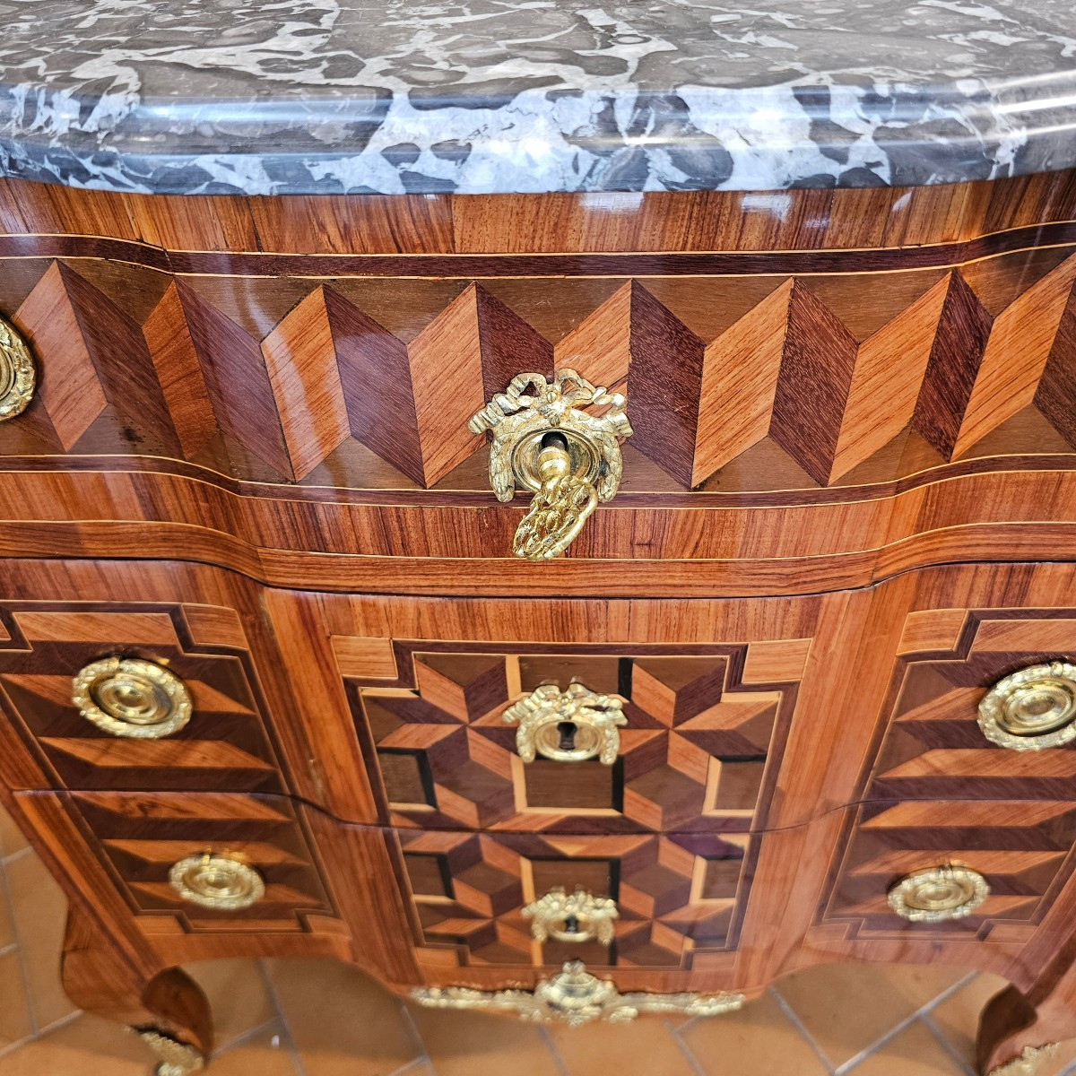 Entre-deux Chest Of Drawers Transitional Louis XV-louisxvi Period-photo-4