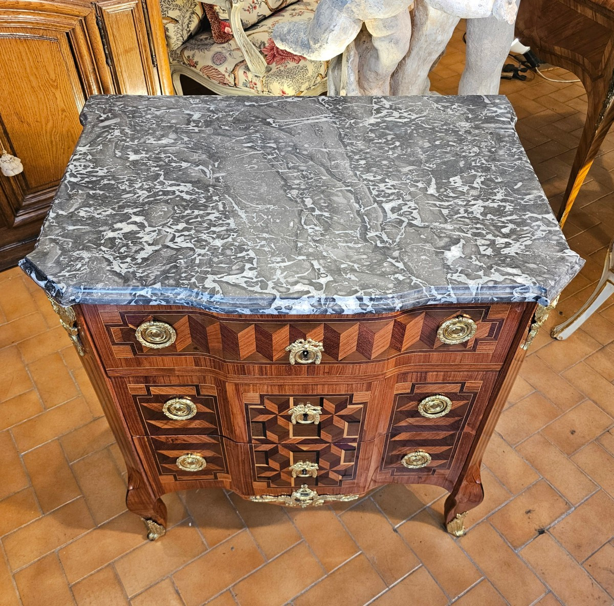 Entre-deux Chest Of Drawers Transitional Louis XV-louisxvi Period-photo-1