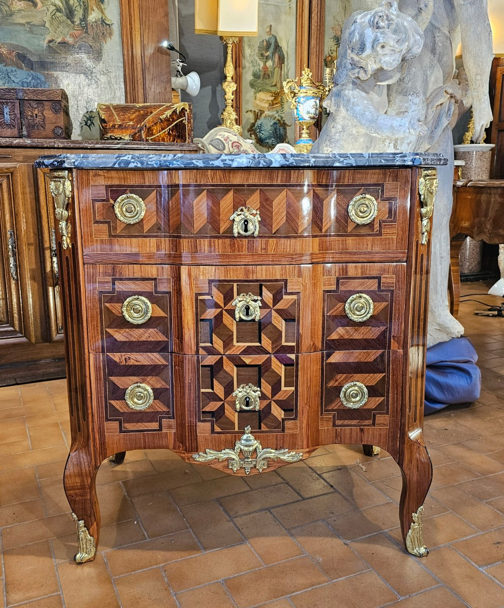 Entre-deux Chest Of Drawers Transitional Louis XV-louisxvi Period