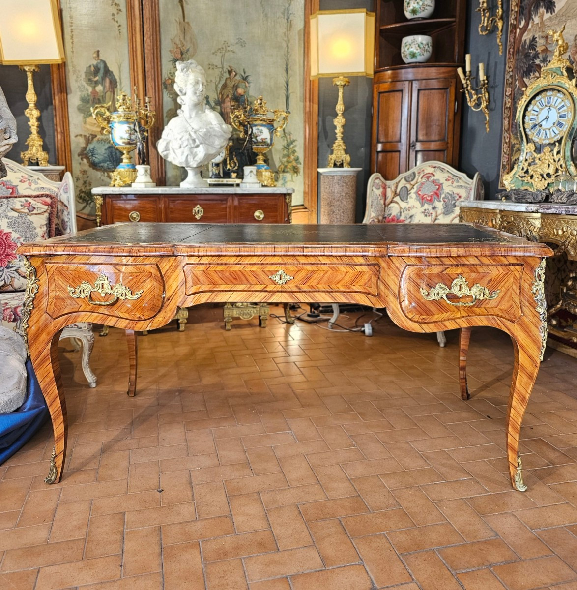 A Flat-topped Desk Louis XV Style-photo-2