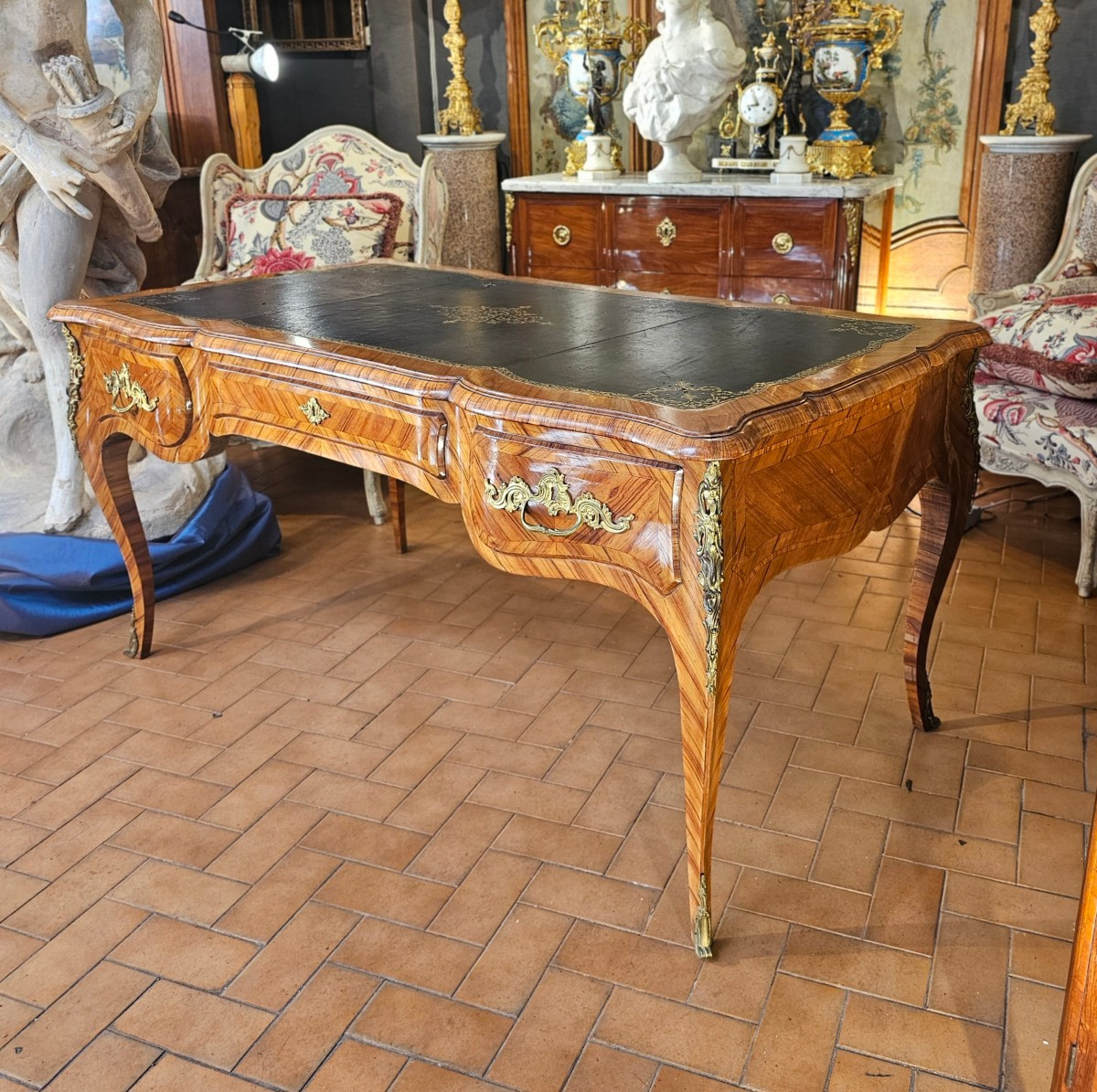 A Flat-topped Desk Louis XV Style-photo-3