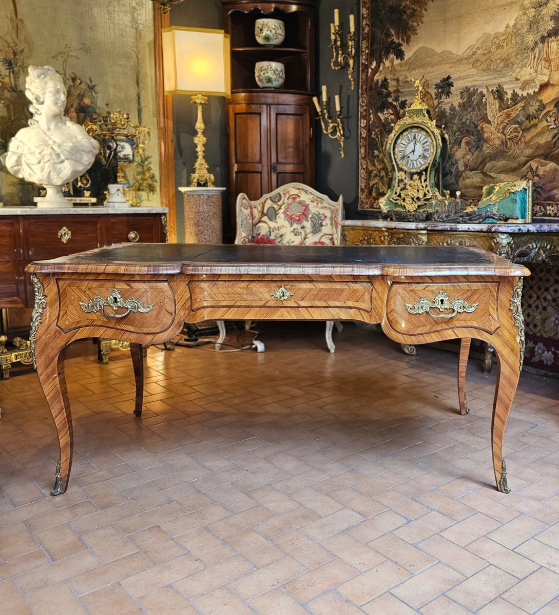 A Flat-topped Desk Louis XV Style