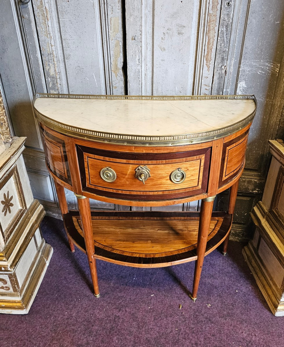 Console Demi-Lune Epoque Louis XVI-photo-3