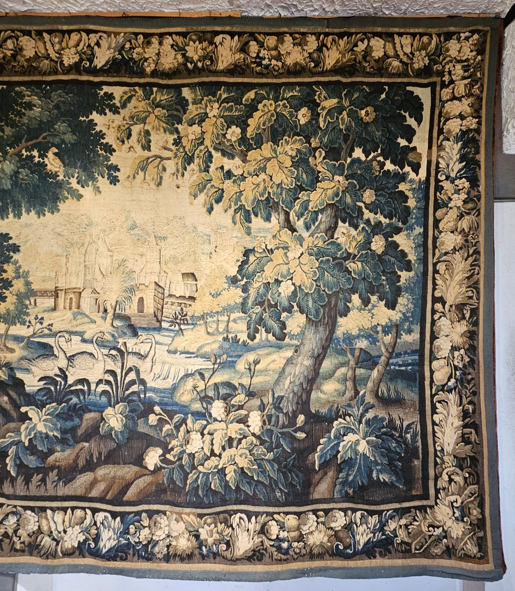 Tapisserie Dite Verdure Aubusson XVIIème Siècle-photo-2
