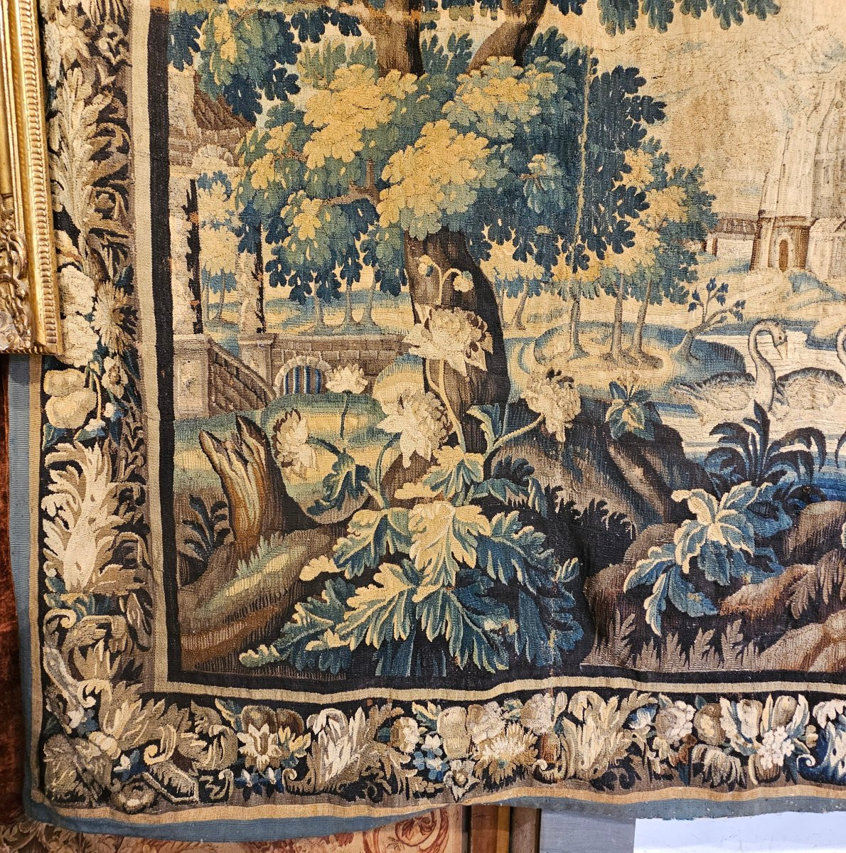 Tapisserie Dite Verdure Aubusson XVIIème Siècle-photo-3