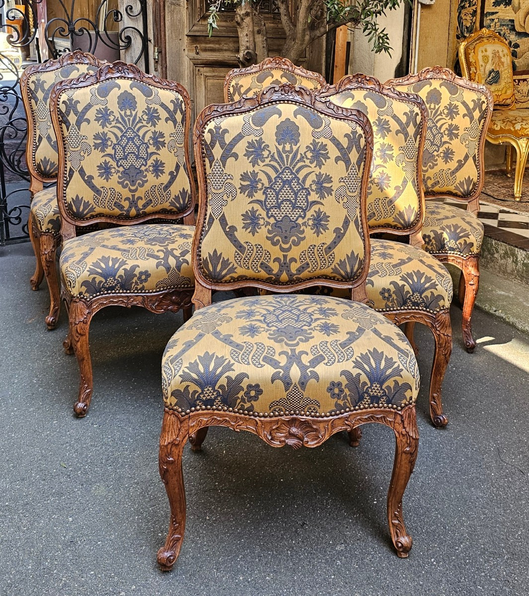 Suite Of Six Flat-back Chairs Louis XV Period
