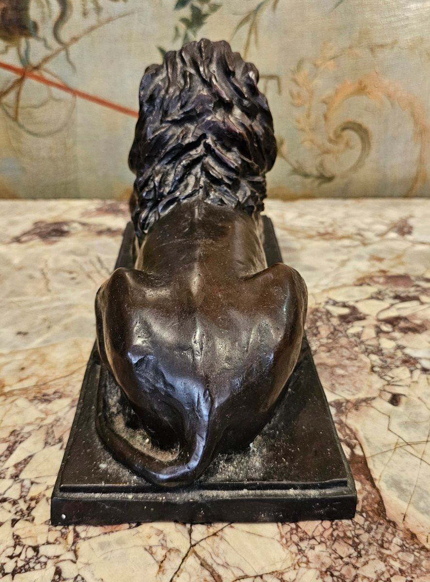 Paire de Lions en Bronze Epoque Empire-photo-2