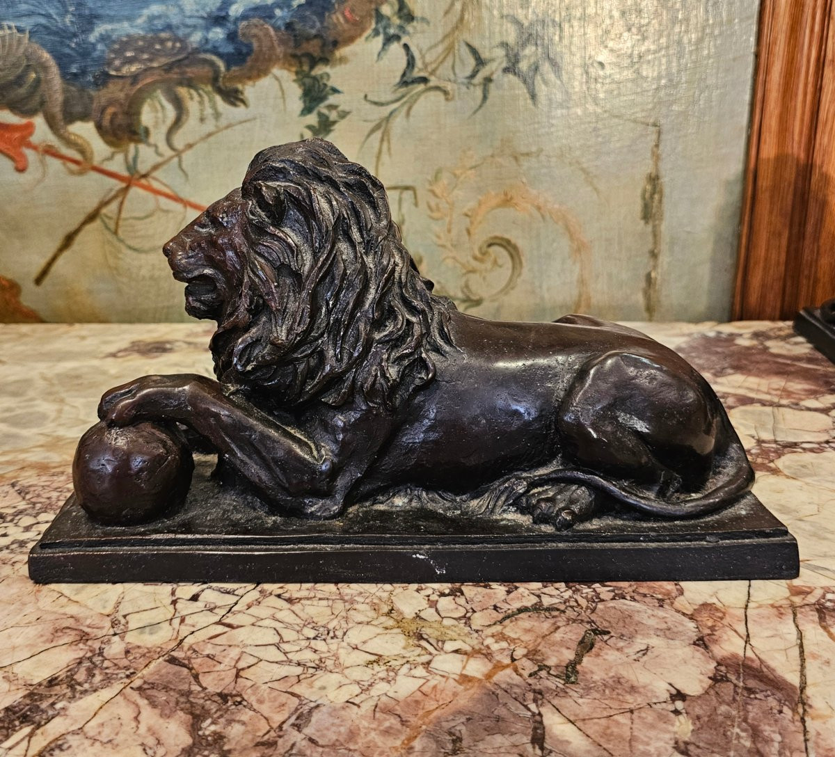 Paire de Lions en Bronze Epoque Empire-photo-3